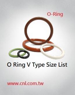 O-ring V type size list<br>V10 ~ V475