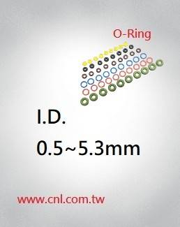 O-Ring Size<br> I.D. 0.5mm ~ 5.3mm
