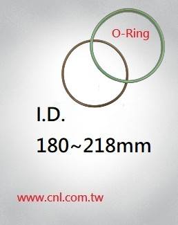 O-Ring Size<br> I.D. 180mm ~ 218mm