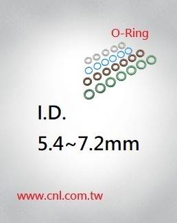 O-Ring Size  I.D. 5.4mm ~ 7.2mm