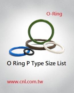 O Ring P Type Size List<br>P2 ~ P600